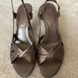 Bronze Open Toe Heels